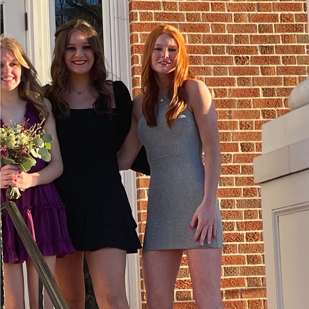 Silver HOCO dress.
